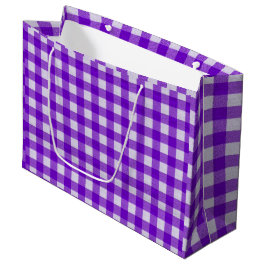 Elegant Gingham Tartan Karierte Lila Geschenktasch Große Geschenktüte