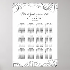 Elegant Ginkgo Biloba Hochzeitskarte Poster