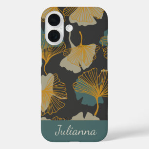 Elegant Ginkgo Blätter fallen Personalisiert iPhone 16 Hülle