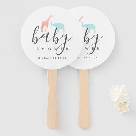 Elegant Giraffe Elephant Baby Shower Fächer
