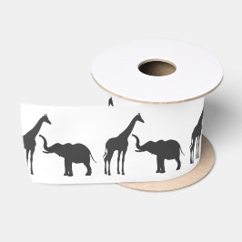 Elegant Giraffe Elephant Baby Shower Satinband