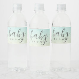Elegant Giraffe Elephant Baby Shower Wasserflaschenetikett