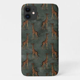 Elegant Giraffe in Bronze Green Chic Case-Mate iPhone Hülle