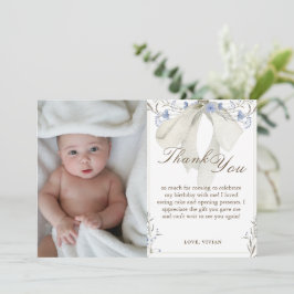 Elegant Girl Coquette Bow Foto Dankeschön Karte