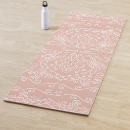 Elegant Girly Blush Pink Mit Monogramm Yogamatte