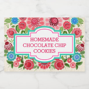 Elegant Girly Chic Floral Custom Cookies Lebensmitteletikett