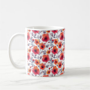 Elegant Girly Chic Stilvolle Moderne Rote Blume Kaffeetasse