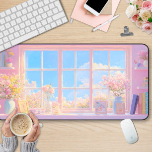 Elegant Girly Floral Bookish Schreibtischunterlage
