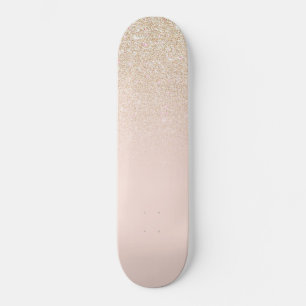 Elegant Girly Gold Rose Rosa Glitzer Ombre Skateboard