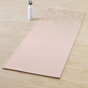 Elegant Girly Gold Rose Rosa Glitzer Ombre Yogamatte