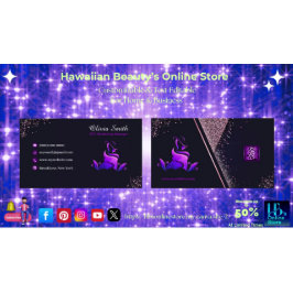 Elegant Girly Lila Navy Glitzer QR Code Visitenkarte