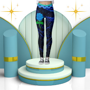 Elegant Girly Navy Blue Sparkle Glitzer Abstrakt Leggings