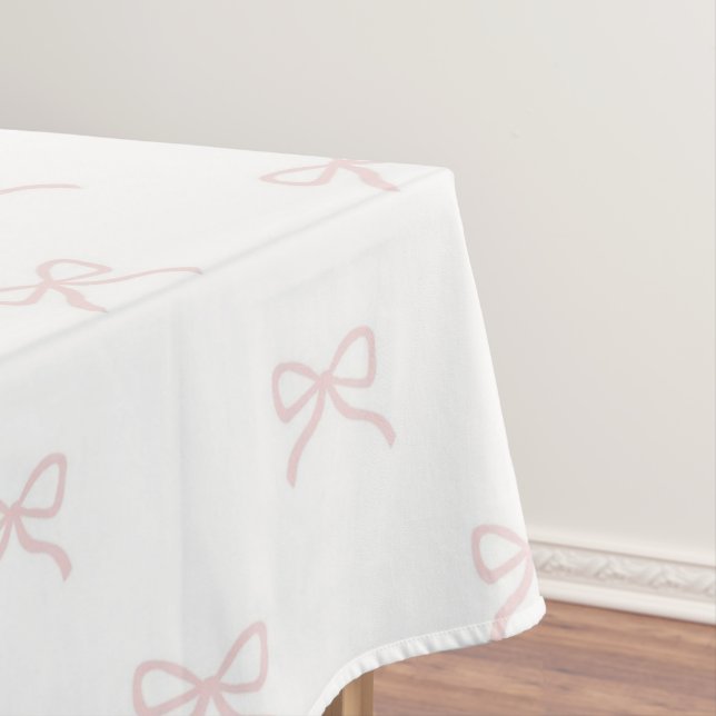Elegant Girly Pink Bow Pattern Spring Summer Chic Tischdecke (Beispiel)