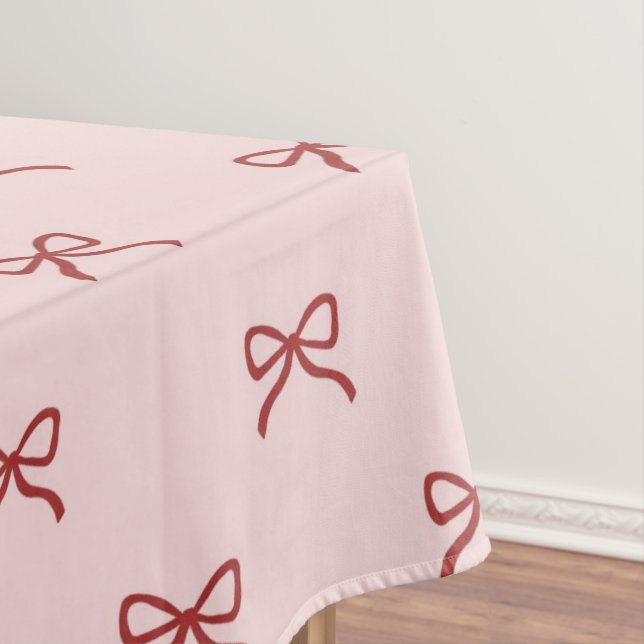 Elegant Girly Pink Bow Pattern Spring Summer Chic Tischdecke (Beispiel)
