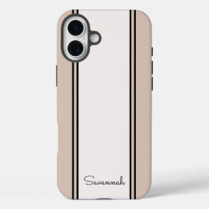Elegant Girly Pink Mit Monogramm Name Chic Stilvol iPhone 16 Plus Hülle