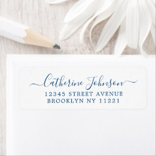 Elegant Girly Script Calligraphy Navy Blue