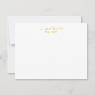 Elegant Girly Script Mustard Yellow Typografie Mitteilungskarte