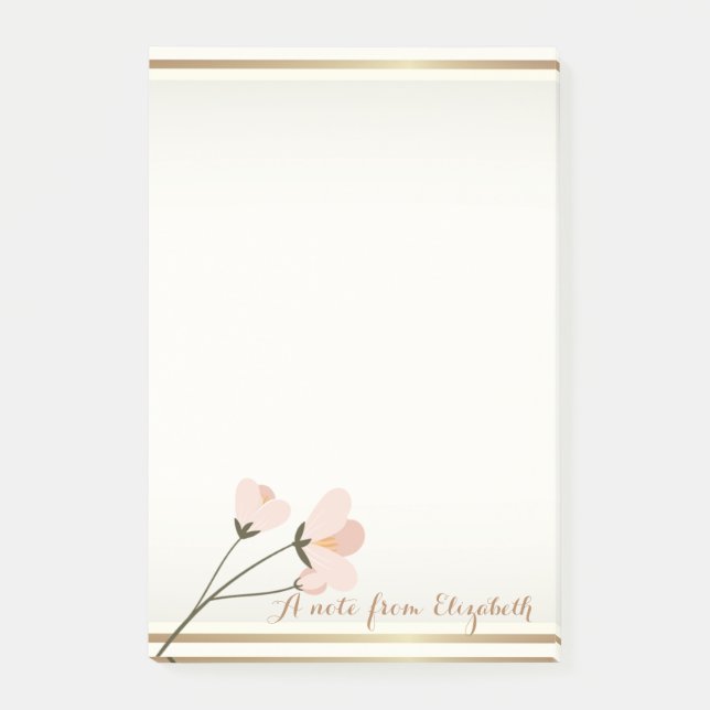 Elegant Girly Stylish,Blume Post-it Klebezettel (Vorderseite)