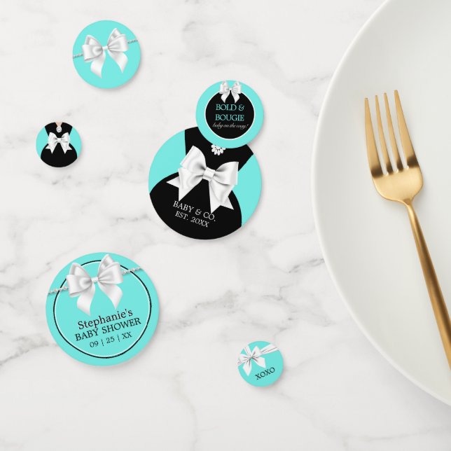 Elegant Glam Aqua Baby & Co Tiffany Baby Shower Konfetti (Gruppe)