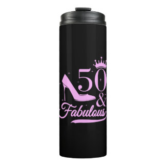 Elegant Glam Black und Pink 50. Geburtstag Thermosbecher