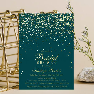 Elegant Glam Confetti Brautparty Real Folieneinladung