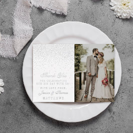 Elegant Glam Confetti Wedding Foto Vielen Dank Folieneinladung