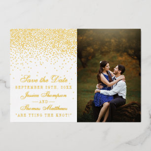Elegant Glam Confetti Wedding speichern das Datum Folieneinladung