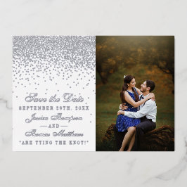 Elegant Glam Confetti Wedding speichern das Datum  Folieneinladung