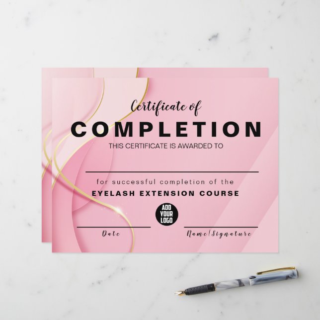 Elegant Glam Iradisent Certificate of Completion (Vorderseite/Rückseite Beispiel)