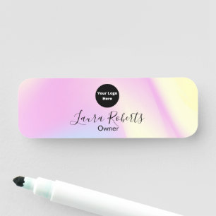 Elegant Glam Iridescent Sparkle Holographic Namensschild