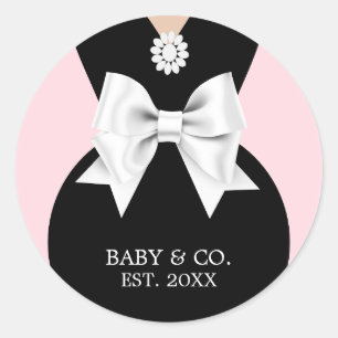 Elegant Glam Pink Baby & Co Tiffany Baby Shower Runder Aufkleber