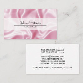 Elegant Glam Pink Satin Feminine Visitenkarte