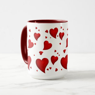 Elegant Glam Stilvolle Trendy Red Heart Valentine Tasse