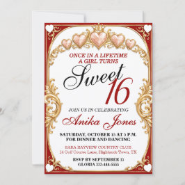 Elegant Glam Sweet 16 Geburtstag Einladung