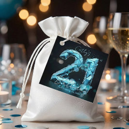 Elegant Glam Teal Blue Crystal 21st Birthday Geschenkanhänger