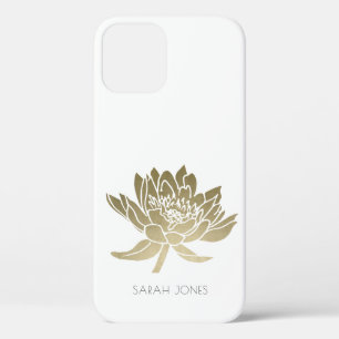 ELEGANT GLAMOROUS PALE GOLD FOIL WHITE LOTUS Case-Mate iPhone HÜLLE