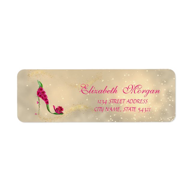 Elegant Glamour Chic Address Label-Heel (Vorne)