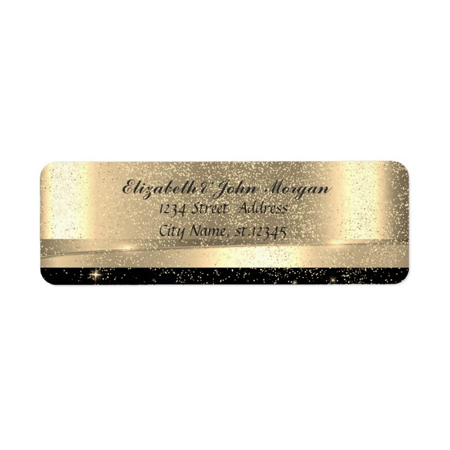 Elegant Glamour Gold Black Shiny, Confetti (Vorne)