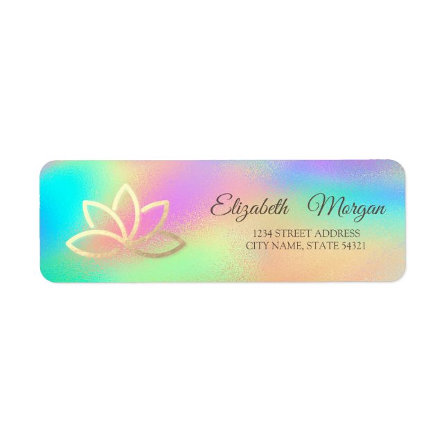 Elegant Glamour Gold Lotus Rainbow Holographic (Vorne)