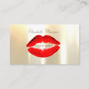 Elegant Glamourös Glänzend, Unechtes Gold, Rote L Visitenkarte