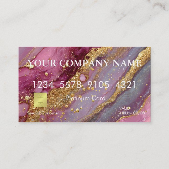 Elegant Glitter Credit Card Visitenkarte (Vorderseite)