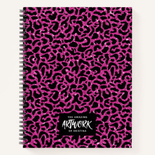 Elegant Glitter Hot Pink Sketchbook Notebook Notizbuch
