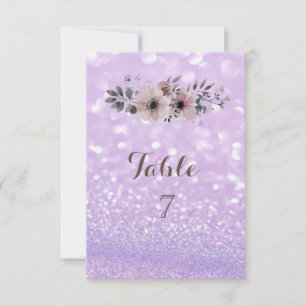 Elegant Glittery Bokeh Floral Table Card Einladung