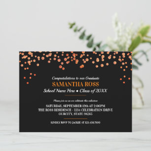 Elegant Glittery Confetti Graduation Party Einladung