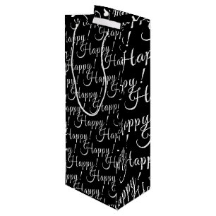 elegant GLÜCKLICH!   Geschenktüte Für Weinflaschen