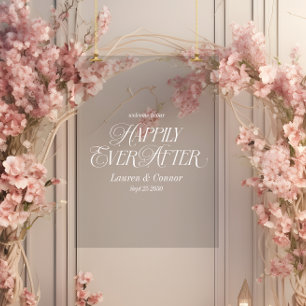 Elegant glücklich immer nach Hochzeit Willkommen   Acrylschild