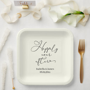 Elegant glücklich je nach Hochzeit der Elfenbeinro Pappteller
