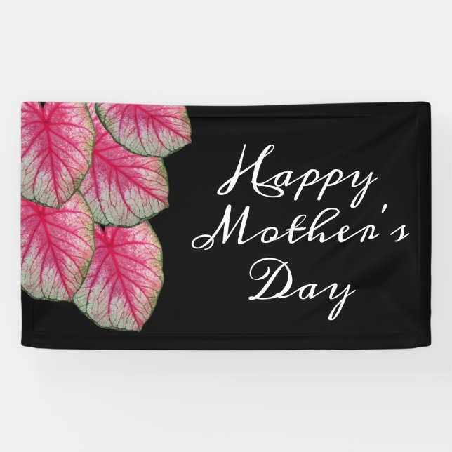 Elegant glückliche Mutter Tag Hot Pink Blume Banner (Horizontal)
