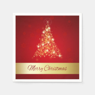 Elegant glühend fröhlicher Weihnachtsbaum Serviette