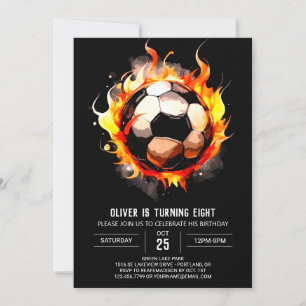 Elegant Goal Editable Soccer Birthday Einladung
